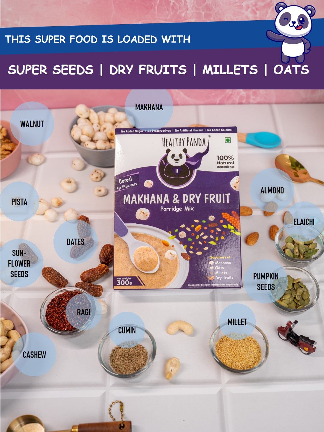 Makhana & Dryfruit Cereal + Sprouted Ragi & Dryfruit + Rava & Dry Fruit Porridge Mix