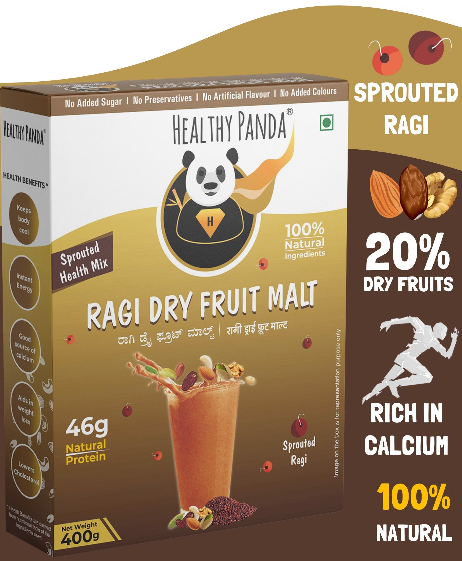 Organic Sprouted Ragi Dry Fruit Malt Health Mix